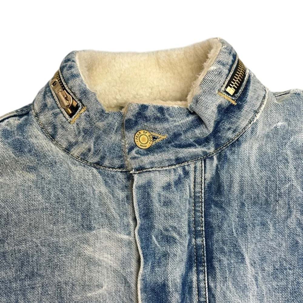 Fear Of God Holy Water Faux Shearling Denim Coat - Picture 5 of 15